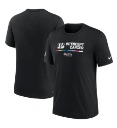 Men Cincinnati Bengals 2022 Black Crucial Catch Performance T Shirt