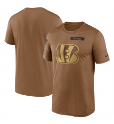 Men Cincinnati Bengals 2023 Brown Salute To Service Legend Performance T Shirt