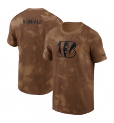 Men Cincinnati Bengals 2023 Brown Salute To Service Sideline T Shirt