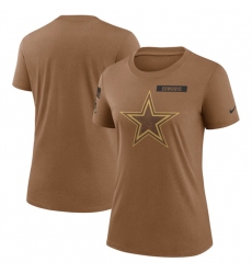 Women Dallas Cowboys 2023 Brown Salute To Service Legend Performance T Shirt