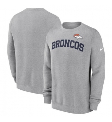 Men Nike Heather Gray Denver Broncos Club Pullover Sweatshirt