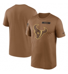 Men Houston Texans 2023 Brown Salute To Service Legend Performance T Shirt