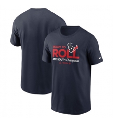 Men Houston Texans Navy 2024 AFC South Champions Locker Room Trophy Collection T Shirt