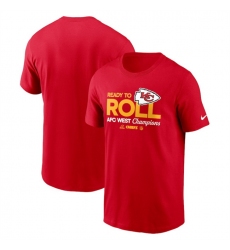 Men Kansas City Chiefs Red 2024 AFC West Champions Locker Room Trophy Collection T Shirt