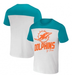 Men Miami Dolphins Cream Aqua X Darius Rucker Collection Colorblocked T Shirt
