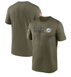 Men Miami Dolphins Olive 2022 Salute To Service Legend Team T Shirt