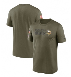 Men Minnesota Vikings Olive 2022 Salute To Service Legend Team T Shirt