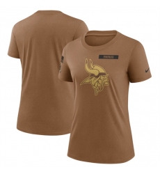 Women Minnesota Vikings 2023 Brown Salute To Service Legend Performance T Shirt