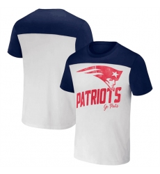 Men New England Patriots Cream Navy X Darius Rucker Collection Colorblocked T Shirt