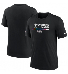 Men New Orleans Saints 2022 Black Crucial Catch Performance T Shirt