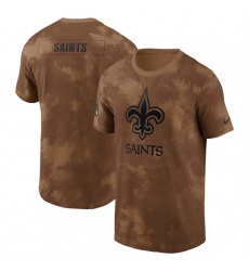 Men New Orleans Saints 2023 Brown Salute To Service Sideline T Shirt