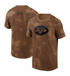 Men New York Jets 2023 Brown Salute To Service Sideline T Shirt