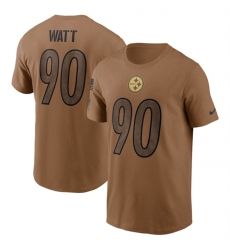 Men Pittsburgh Steelers 90 T J  Watt 2023 Brown Salute To Service Name  26 Number T Shirt