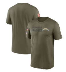 Men Los Angeles Chargers Olive 2022 Salute To Service Legend Team T Shirt