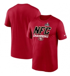 Men San Francisco 49ers Scarlet 2023 NFC Champions Iconic T Shirt