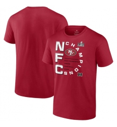 Men San Francisco 49ers Scarlet 2023 NFC Champions Right Side Big  26 Tall T Shirt