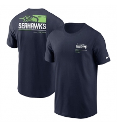Men Seattle Seahawks Navy Team Incline T Shirt