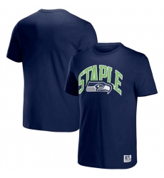 Men Seattle Seahawks X Staple Navy Logo Lockup T Shirt
