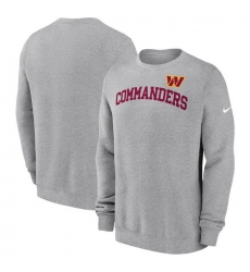 Men Nike Heather Gray Washington Commanders Club Pullover Sweatshirt