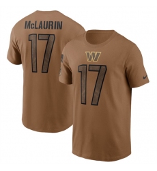Men Washington Commanders 17 Terry McLaurin 2023 Brown Salute To Service Name Number T Shirt