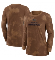 Women Washington Commanders Brown 2023 Salute To Service Long Sleeve T Shirt
