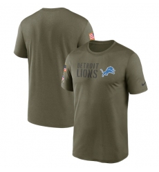 Men Detroit Lions Olive 2022 Salute To Service Legend Team T Shirt