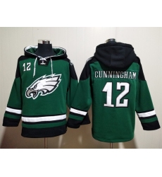 Philadelphia Eagles Green Sitched Pullover Hoodie #12 Randall Cunningham