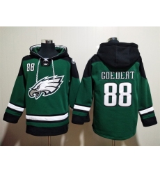 Philadelphia Eagles Green Sitched Pullover Hoodie #88 Dallas Goedert