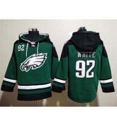 Philadelphia Eagles Green Sitched Pullover Hoodie #92 Reggie White