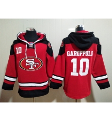 San Francisco 49ers Red Sitched Pullover Hoodie #10 Jimmy Garoppolo