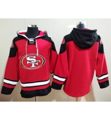 San Francisco 49ers Red Sitched Pullover Hoodie Blank