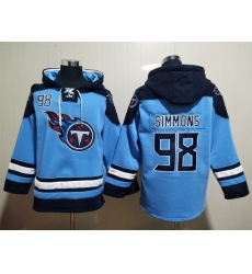 Tennessee Titans Light Blue Sitched Pullover Hoodie #98 Jeffery Simmons