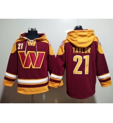 Washington Commanders Red Sitched Pullover Hoodie #21 Sean Taylor