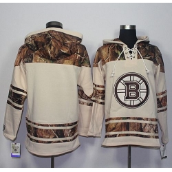 Bruins Blank Cream Camo Stitched NHL Hoody