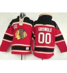 Chicago Blackhawks #00 Clark Griswold Red Lace-Up NHL Jersey Hoodie