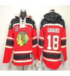 Chicago Blackhawks 18 Denis Savard Red Lace-Up NHL Jersey Hoodies
