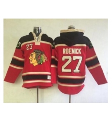Chicago Blackhawks #27 Jeremy Roenick Red Lace-Up NHL Jersey Hoodie