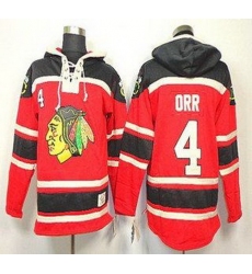 Chicago Blackhawks 4 Bobby Orr Red Lace-Up NHL Jersey Hoodies