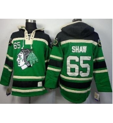 Chicago Blackhawks 65 Andrew Shaw Green Lace-Up Hoodies