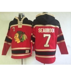 Chicago Blackhawks #7 Brent Seabrook Red Lace-Up NHL Jersey Hoodie