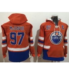 Men Edmonton Oilers 97 Connor McDavid Orange Name  26 Number Pullover NHL Hoodie