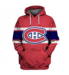 Men Montreal Canadiens Red All Stitched Hooded Sweatshirt