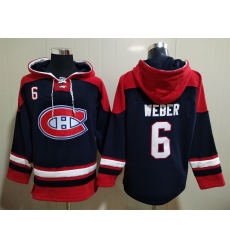 Men Montreal Canadiens Shea Weber 6 Blue Stitched NHL Hoodie