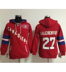 Montreal Canadiens 27 Alex Galchenyuk Red Women Old Time Heidi NHL Hoodie