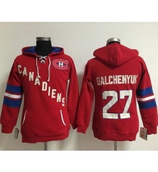 Women Montreal Canadiens 27 Alex Galchenyuk Red Old Time Heidi NHL Hoodie