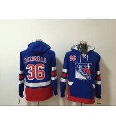 Men New York Rangers 36 Mats Zuccarello Royal All Stitched Hooded Sweatshirt