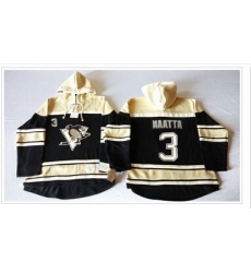 Men Pittsburgh Penguins 3 Olli Maatta Black Sawyer Hooded Sweatshirt Stitched NHL Jersey