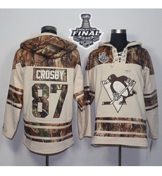 Men Pittsburgh Penguins 87 Sidney Crosby Cream Camo 2017 Stanley Cup Final Patch Stitched NHL Jersey