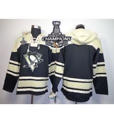 Men Pittsburgh Penguins Blank Black Sawyer Hooded Sweatshirt 2016 Stanley Cup Champions Stitched NHL Jersey