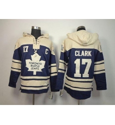 Maple Leafs #17 Wendel Clark Blue Sawyer Hooded Sweatshirt Stitched NHL Jersey